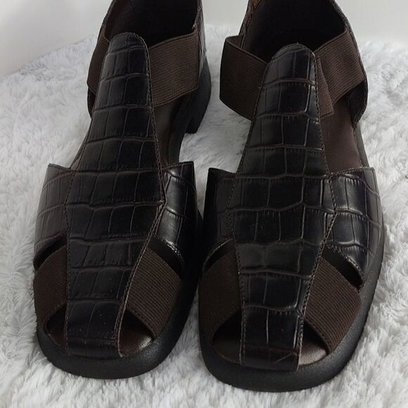 What's What Swordfish Brown Leather Sandals - Picture 2 of 8